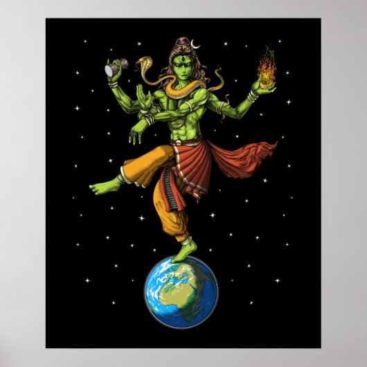 Alien Hindu Lord Shiva Poster (Voorkant)