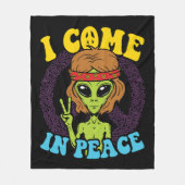 Alien Hippie I Come In Peace Fleece Deken (Voorkant)