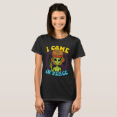 Alien Hippie I Come In Peace T-shirt (Voorkant volledig)