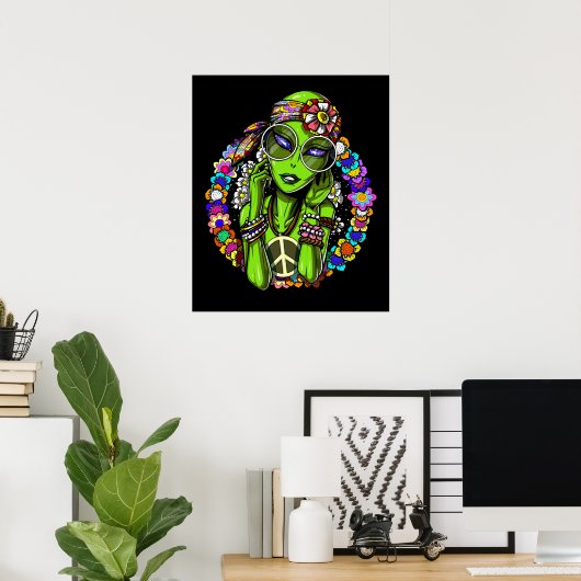 Alien Hippie Poster (Thuiskantoor)