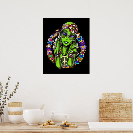 Alien Hippie Poster (Keuken)