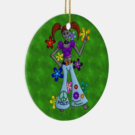 Alien Hippy Keramisch Ornament (Rechts)