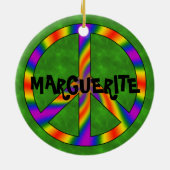 Alien Hippy Keramisch Ornament (Achterkant)