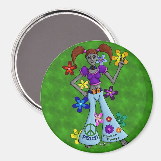 Alien Hippy Magneet (Voorkant / Achterkant)