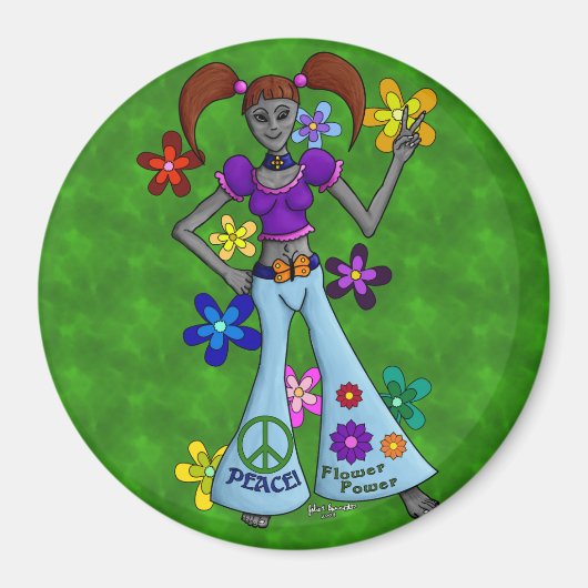 Alien Hippy Magneet (Voorkant)