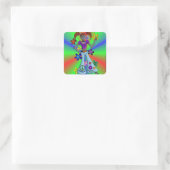 Alien Hippy Square Vierkante Sticker (Tas)