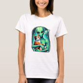 Alien Holding Calico Cat T-shirt (Voorkant)