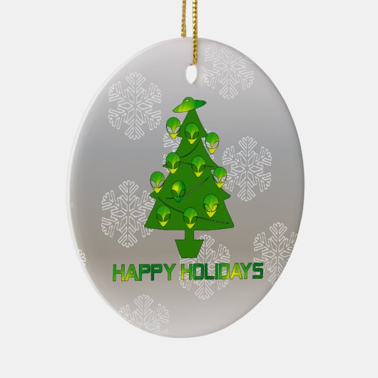 Alien Holiday-boom Keramisch Ornament (Rechts)