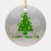Alien Holiday-boom Keramisch Ornament (Voorkant)