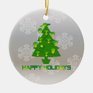 Alien Holiday-boom Keramisch Ornament