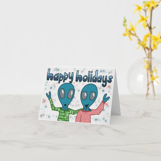 Alien Holiday Kaart (Gele Bloem)