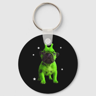 Alien Hond Meme Retro Dwaze Hond Vintage Ruimte Bb Sleutelhanger