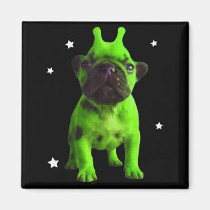 Alien Hond Meme Retro Grappige Hond Vintage Ruimte Magneet