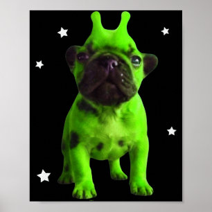 Alien Hond Meme Retro Grappige Hond Vintage Ruimte Poster