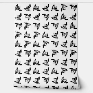 Alien hoofd illustratie motief naadloos patroon behang