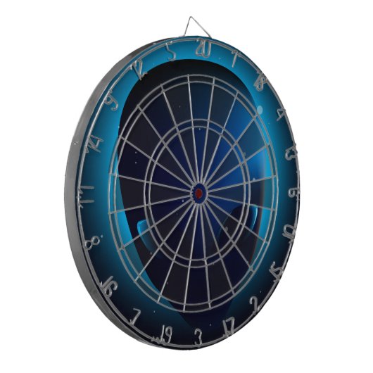 Alien-hoofd in de ruimte dartbord (Voorkant Links)