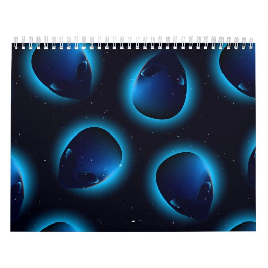Alien-hoofd in de ruimte kalender (Hoes)