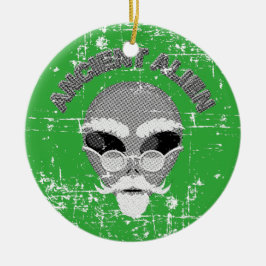 Alien-hoofd in nood keramisch ornament
