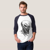 Alien Horror Schedel T-Shirt – Donkere Sci-Fi Weze (Voorkant volledig)