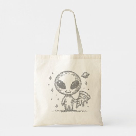 Alien houdt van pizza tote bag (Achterkant)