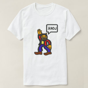 Alien humanoid en Tsjechisch woord ahoj T-shirt
