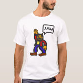Alien humanoid en Tsjechisch woord ahoj T-shirt (Voorkant)