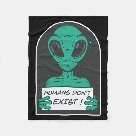 Alien Humans Dont Exist  Fleece Deken (Voorkant)