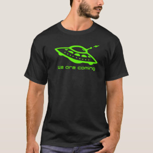 Alien Hunter Vliegende Schotel UFO We komen eraan T-shirt