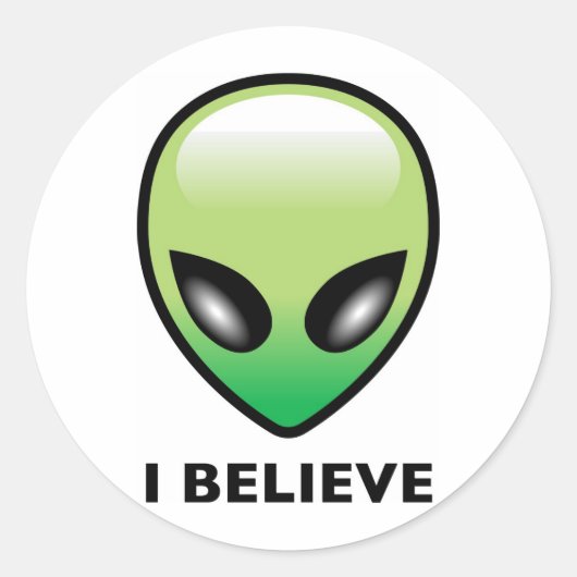 Alien: ik geloof ronde sticker (Voorkant)