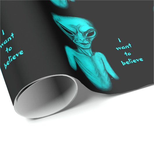 Alien, ik wil geloven cadeaupapier (Rol Hoek)