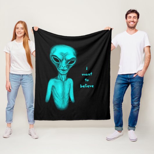 Alien, ik wil geloven fleece deken (In situ)