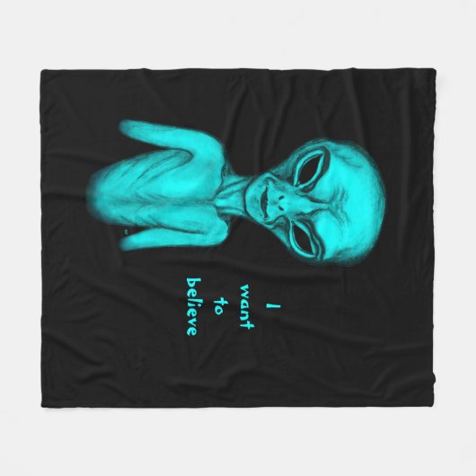 Alien, ik wil geloven fleece deken (Voorkant (Horizontaal))