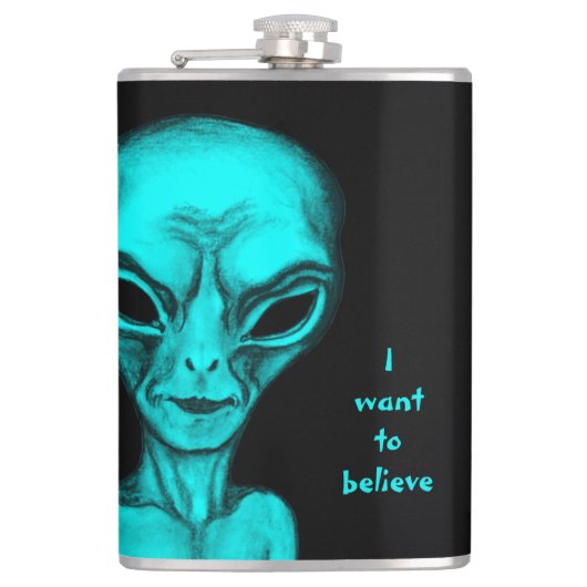 Alien, ik wil geloven heupfles (Voorkant)
