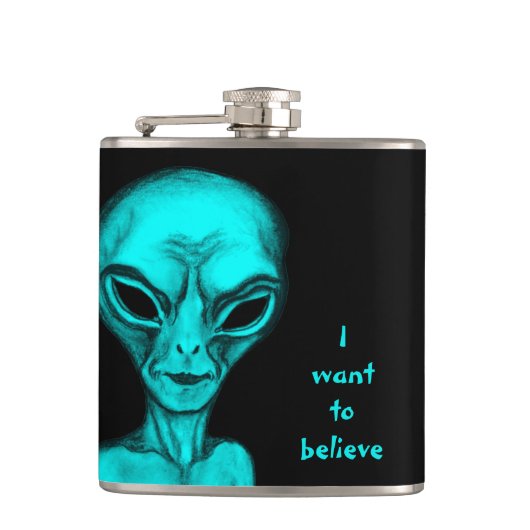 Alien, ik wil geloven heupfles (Voorkant)