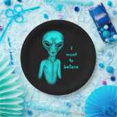 Alien, ik wil geloven papieren bordje (Feest)