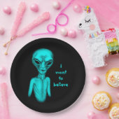 Alien, ik wil geloven papieren bordje (Feest)