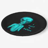 Alien, ik wil geloven papieren bordje (Gekanteld)