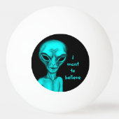 Alien, ik wil geloven pingpongbal (Achterkant)