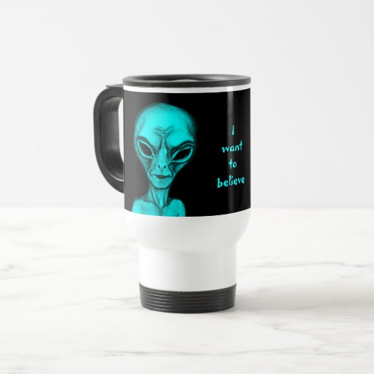 Alien, ik wil geloven reisbeker (Voorkant links)