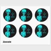 Alien, ik wil geloven ronde sticker (Vel)