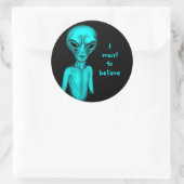 Alien, ik wil geloven ronde sticker (Tas)