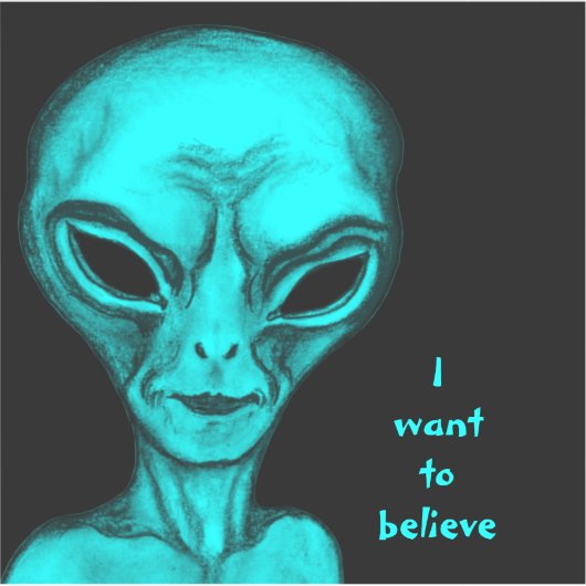 Alien, ik wil geloven sticker (Voorkant)