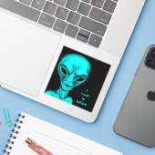 Alien, ik wil geloven sticker (Laptop met iPhone)