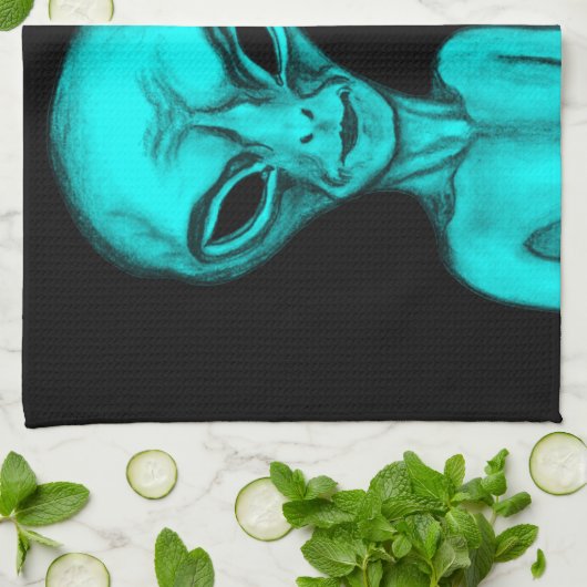 Alien, ik wil geloven theedoek (Gevouwen)