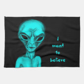 Alien, ik wil geloven theedoek (Horizontaal)