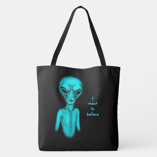 Alien, ik wil geloven tote bag (Achterkant)