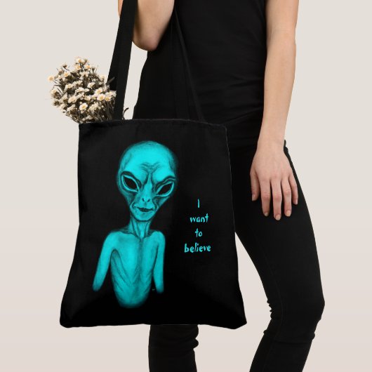 Alien, ik wil geloven tote bag (Dichtbij)