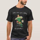 Alien Illegal Immigrant Tee Funny UFO Shirt (Voorkant)