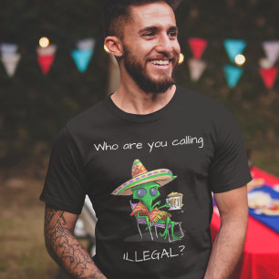 Alien illegale immigrant T-shirt Funny UFO-shirt