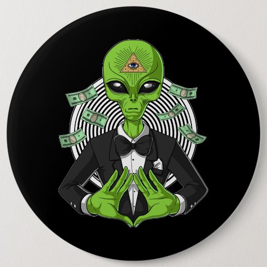 Alien Illuminati-complot Ronde Button 6,0 Cm (Voorkant)